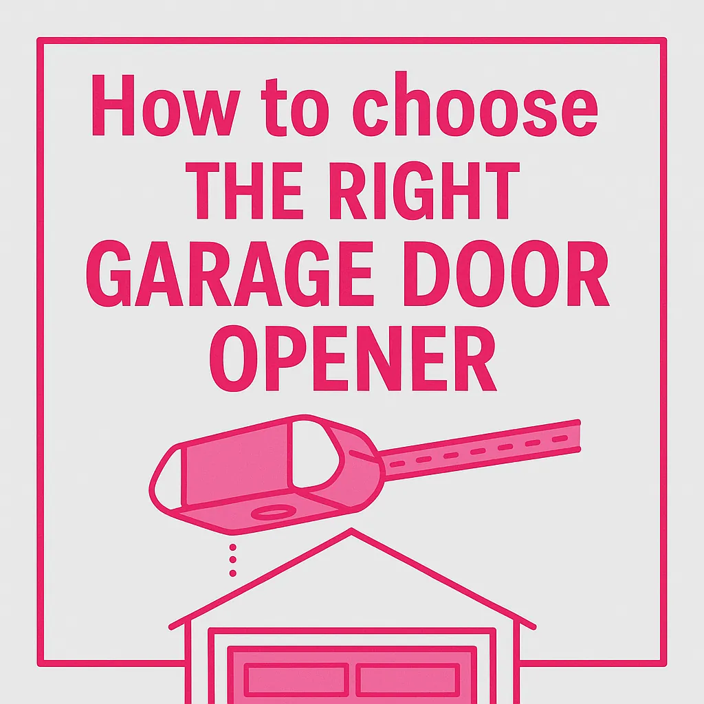 How to choose the right garage door opener title card with a garage and opener drawing