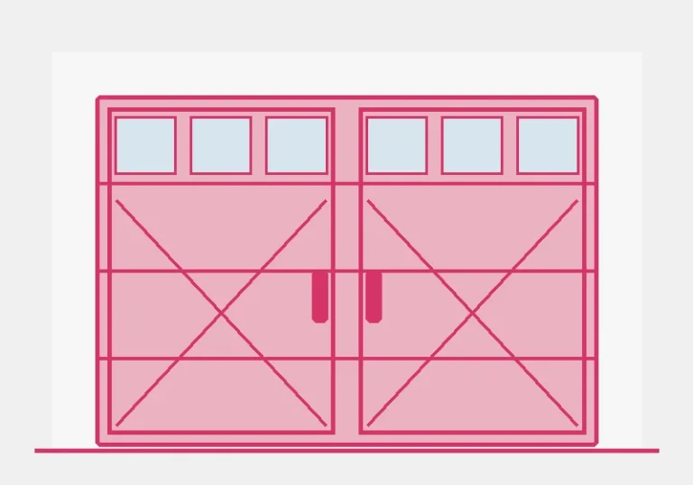 Illustration of an Amarr Carriage Court garage door style