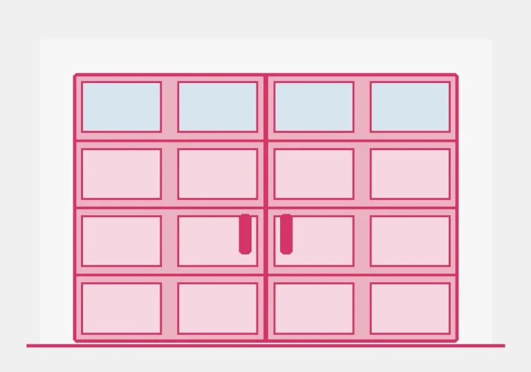 Illustration of an Amarr Hillcrest garage door style